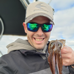 COBIA Fishing Sunglasses - Shiny Black Blue Mirror